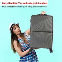 Premium 22” Hard Shell Luggage – Stylish Black Trolley Bag for Travel