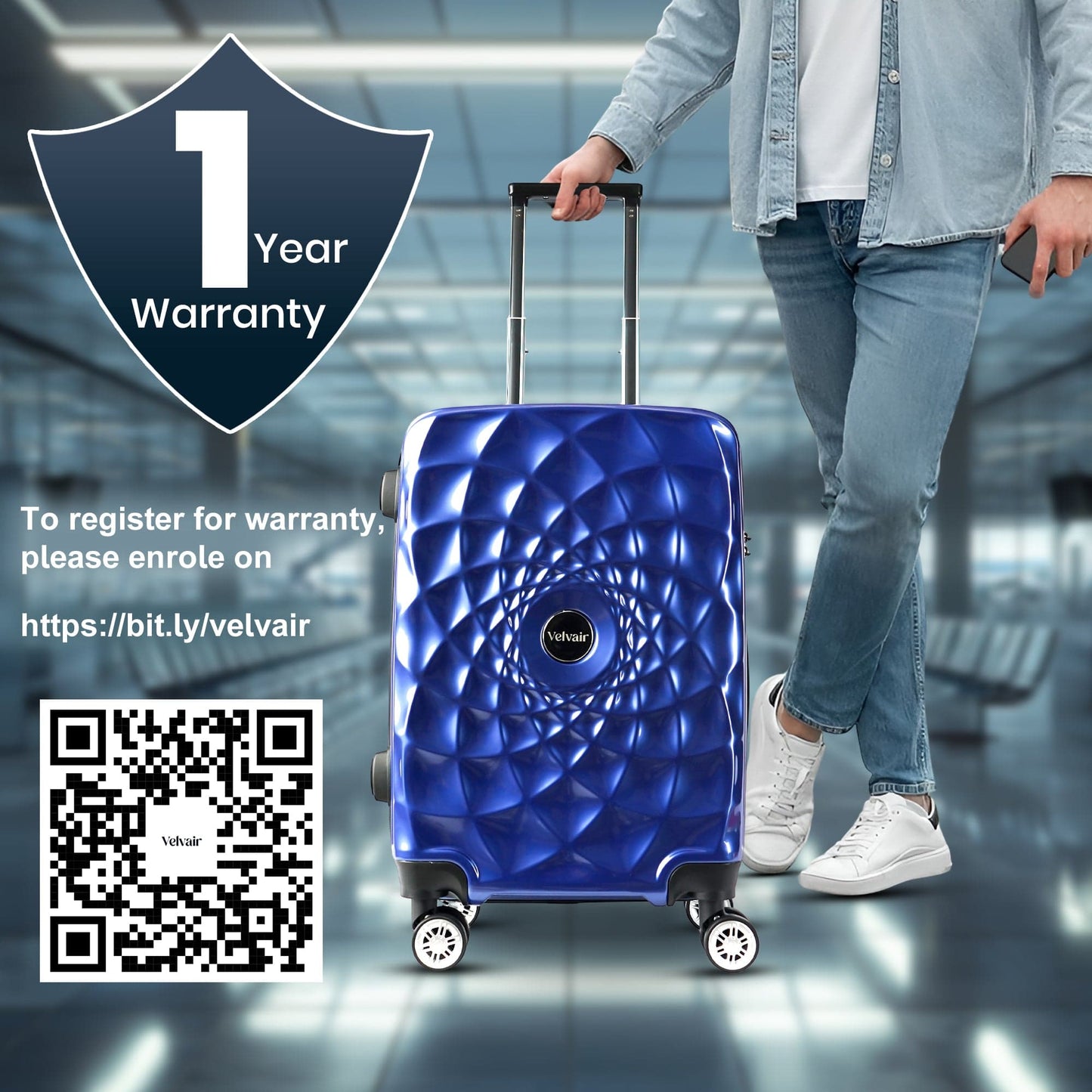 Premium Hard Shell Luggage Set of 3 (20” + 24” + 28”) – Stylish Black Trolley Bag Combo