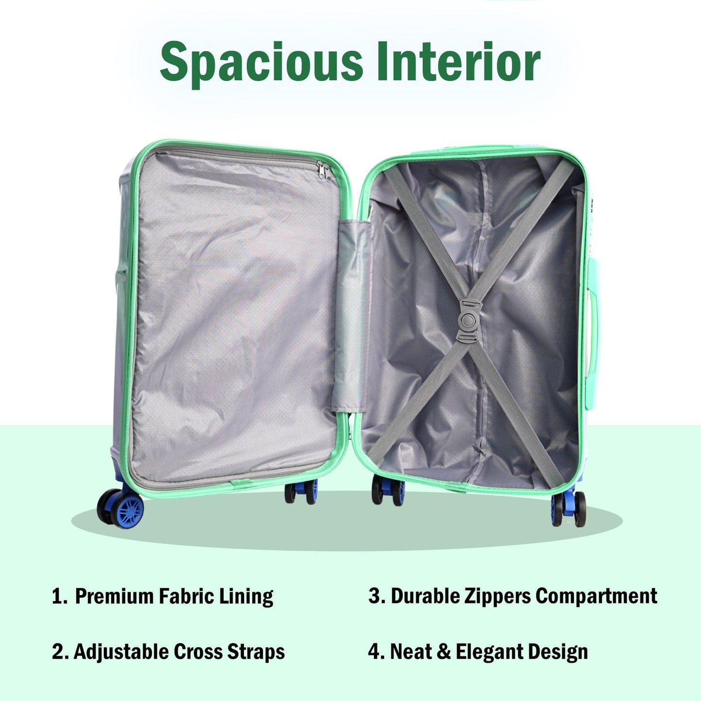 Medium Hard Shell Luggage Set of 3 (20” + 24” + 28”) – Stylish Gold Trolley Bags