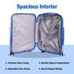 Medium Hard Shell Luggage Set of 3 (20” + 24” + 28”) – Stylish Gold Trolley Bags