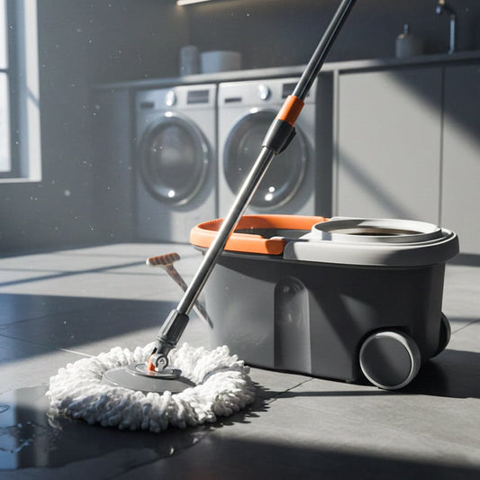 Prime Pick Spin Mop With Wheels Stainless Steel Basket
