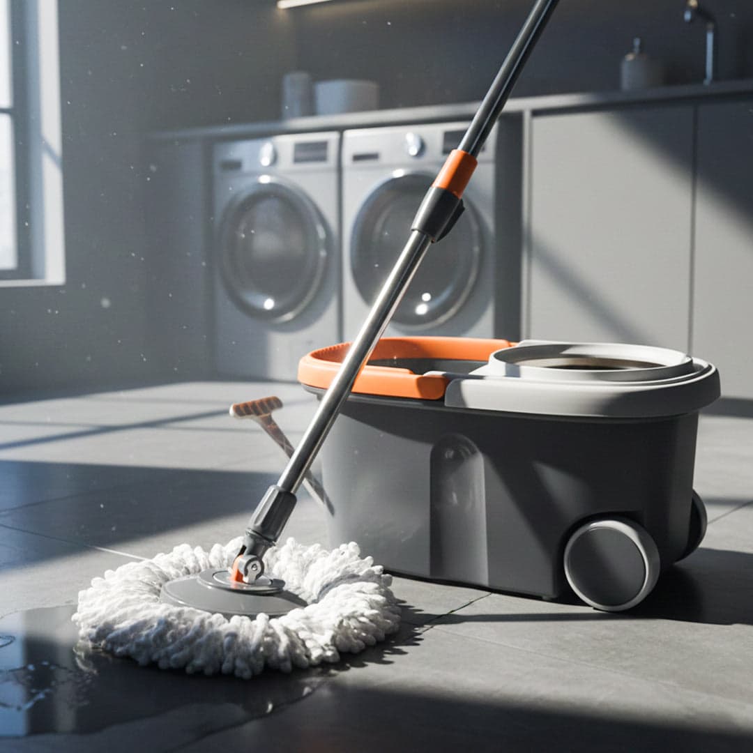 Prime Pick Spin Mop With Wheels Stainless Steel Basket