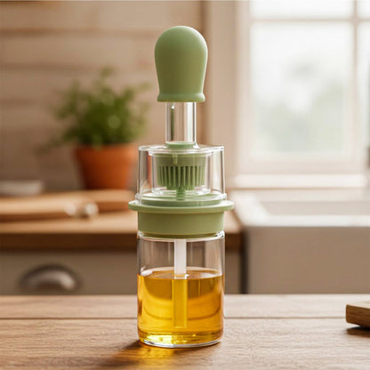 Prime Pick 180ml Oil Dispenser Bottle with Silicone Built-in Brush