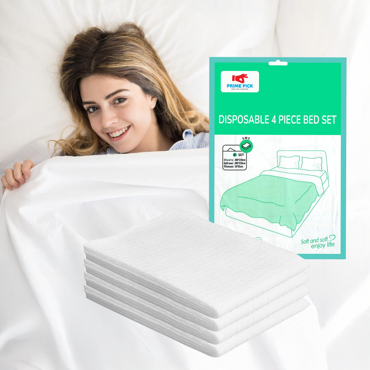 Prime Pick Cotton Solid Disposable Bed Sheet