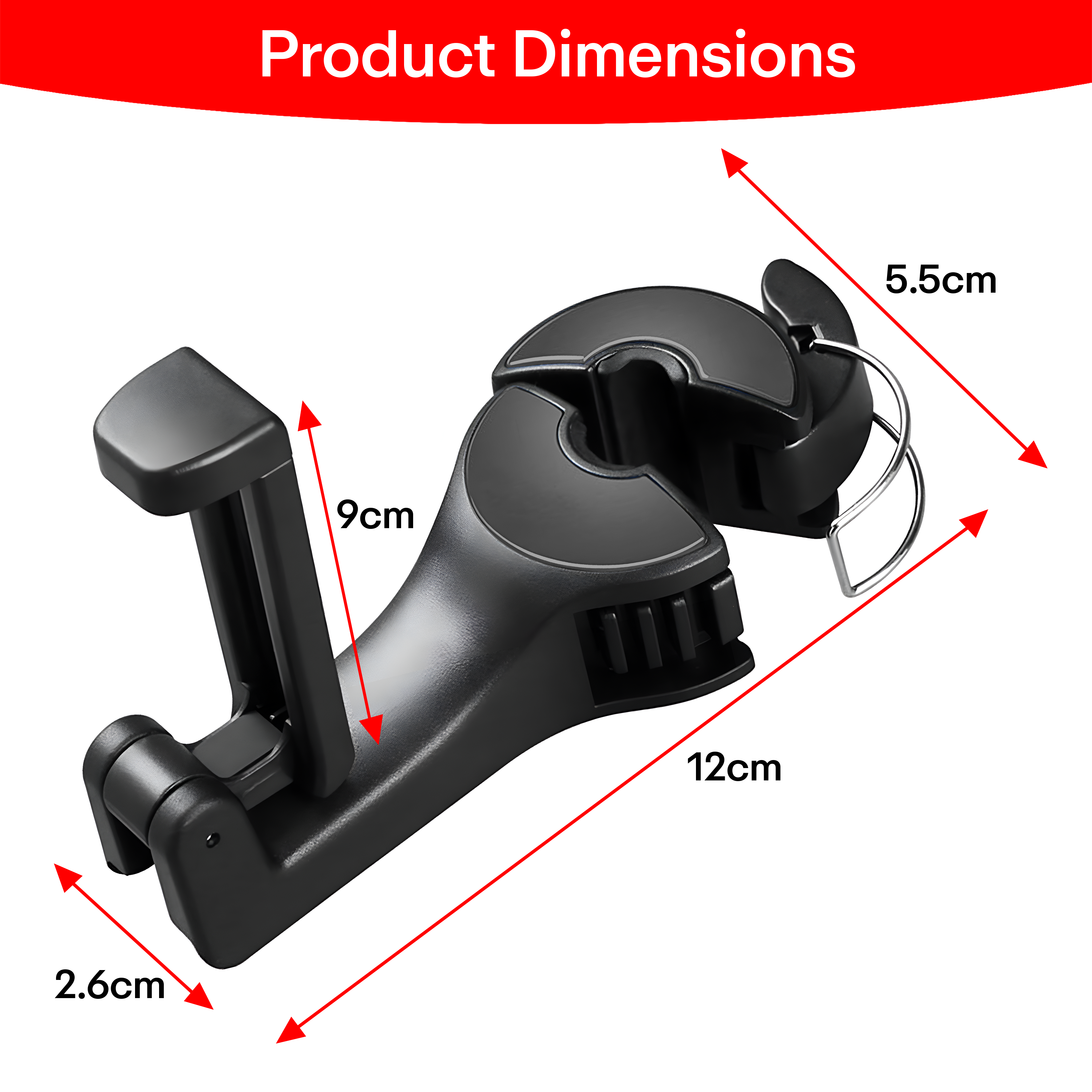 Prime Pick 2 In 1 Car Hook Mobile Phone Holder