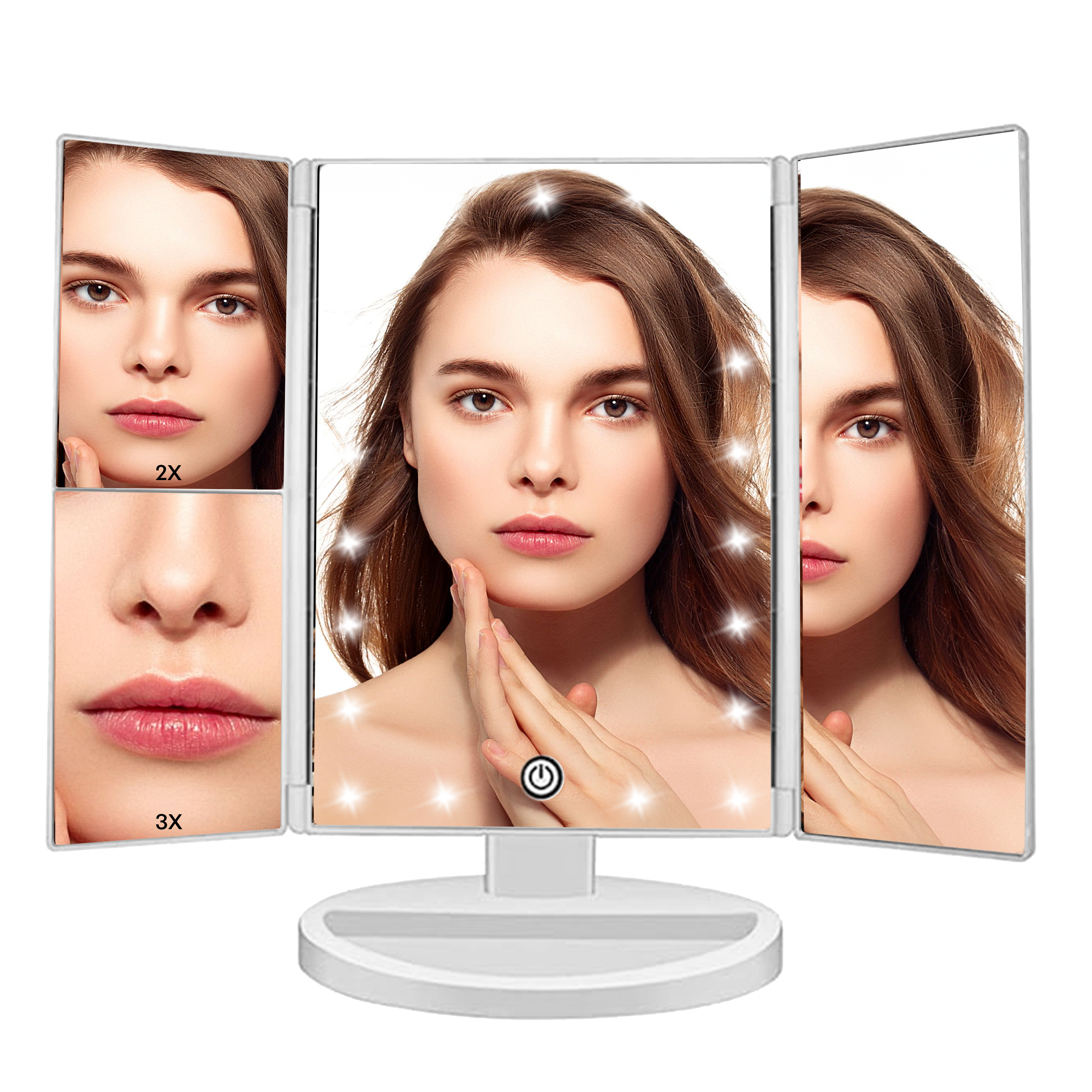 Prime Pick Trifold Vanity Mirror With 1X / 2X / 3X Magnification