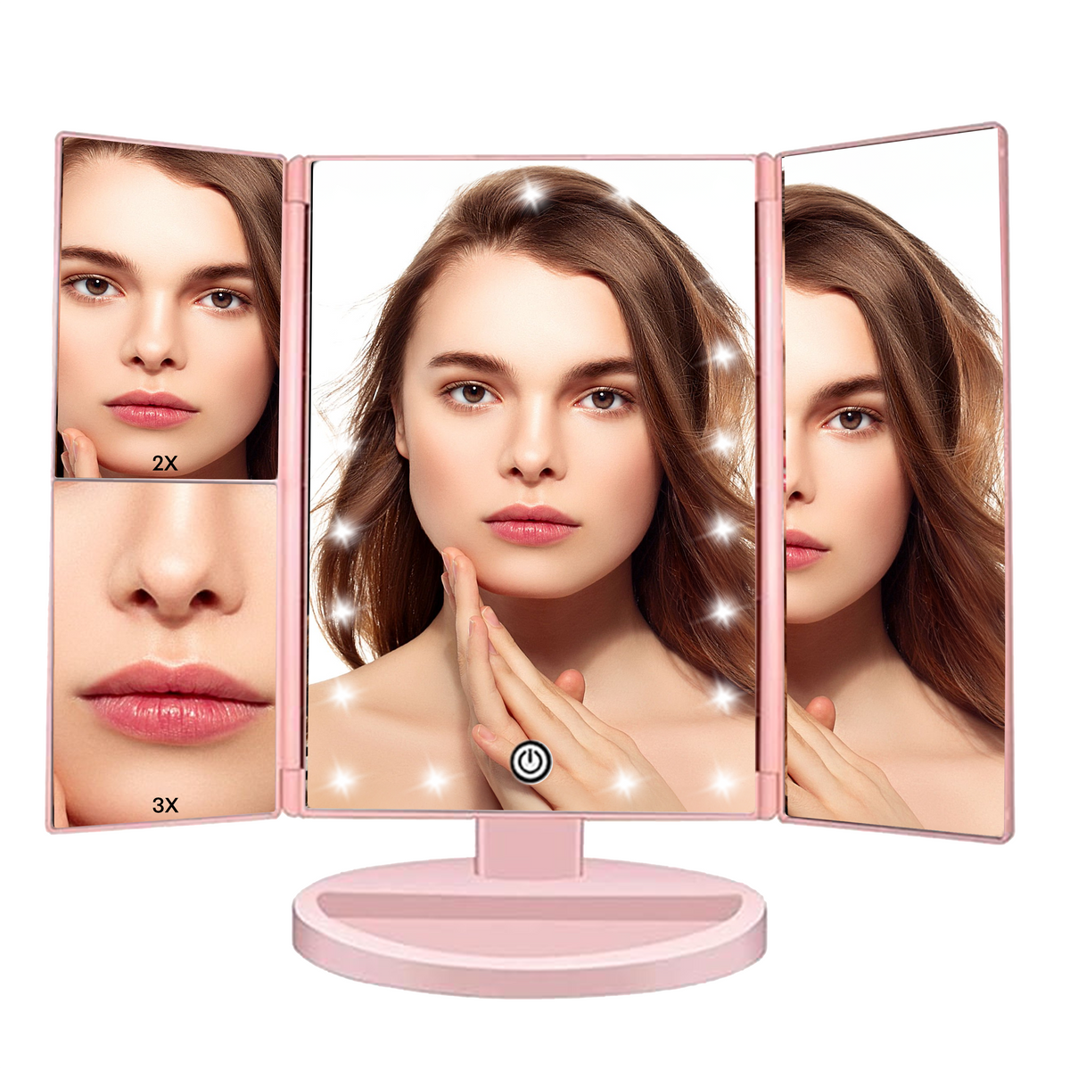 Prime Pick Trifold Vanity Mirror With 1X / 2X / 3X Magnification