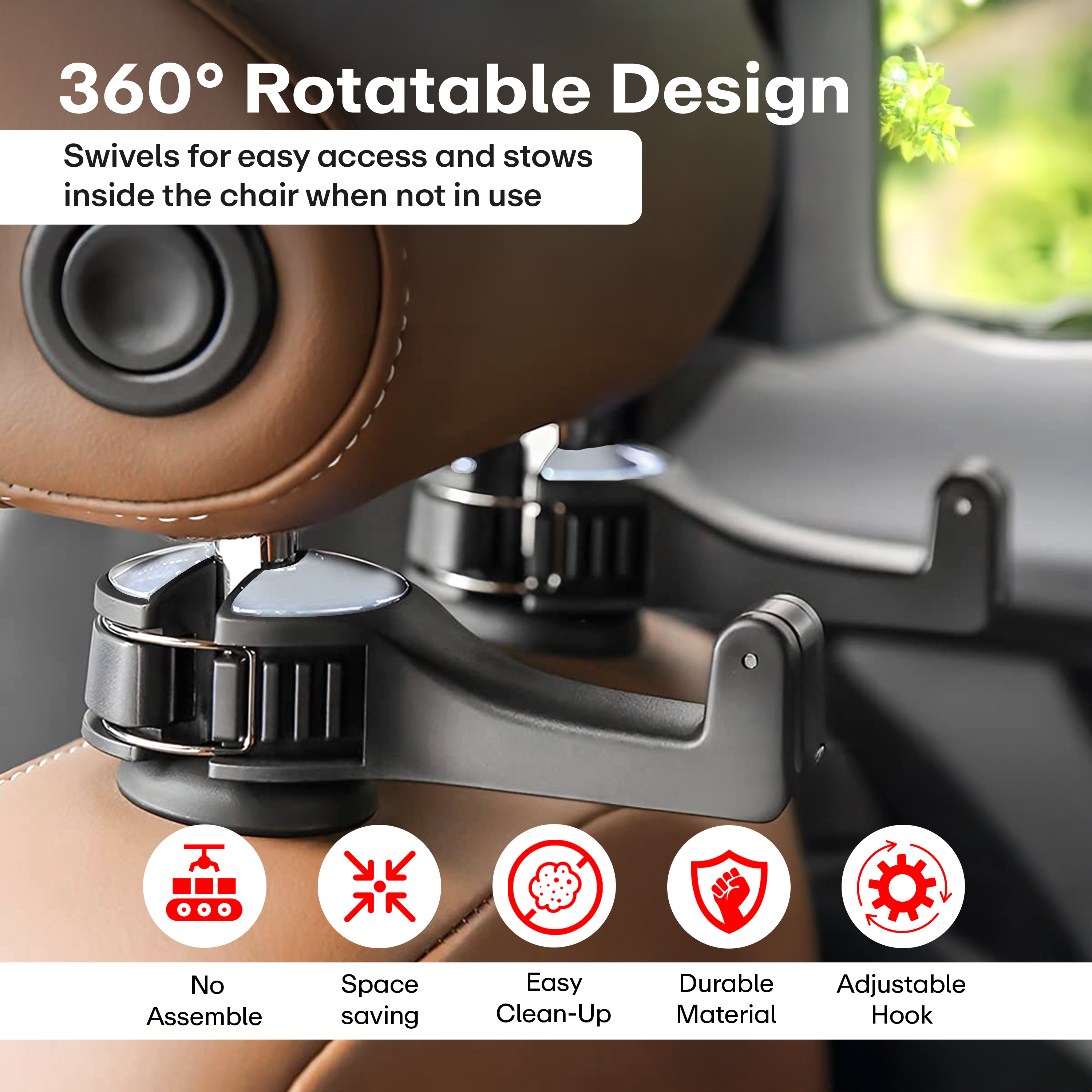 Prime Pick 2 In 1 Car Hook Mobile Phone Holder