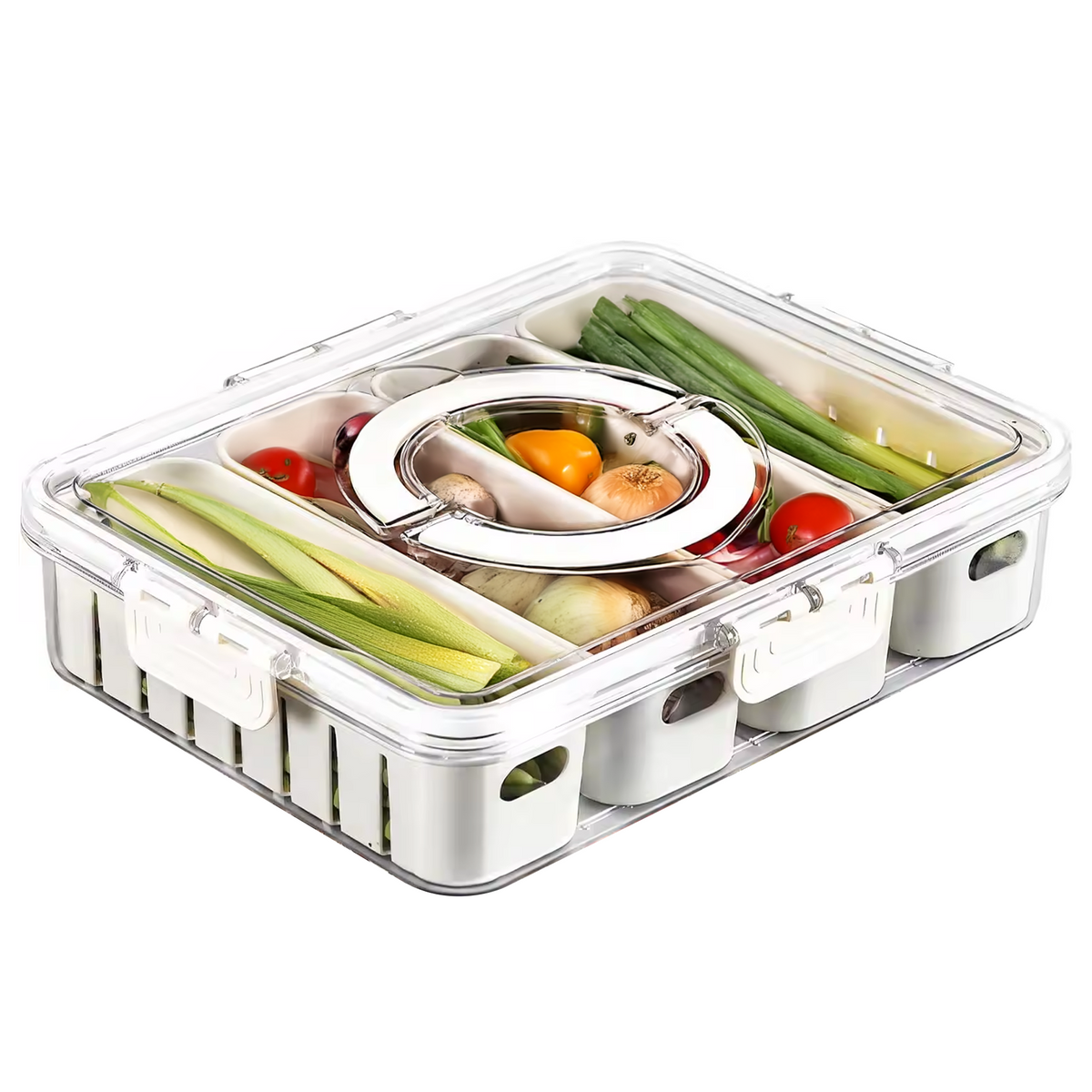 Prime Pick Fridge Storage Container With Lids (4 Compartment)