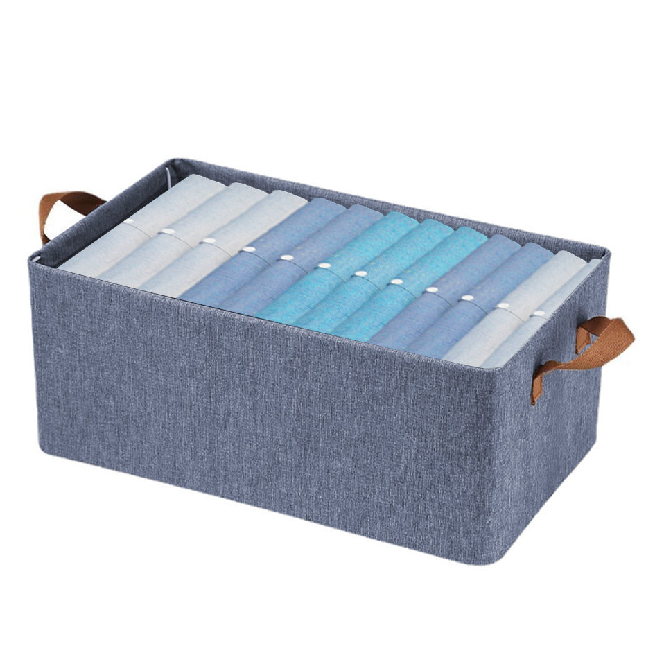 PRIME PICK XL Oxford Cloth Organizer Durable Foldable Storage Box with Metal Frame & Handles Breathable & Washable for Jeans T-shirts Socks Sweaters Pants Versatile Home Storage Solution