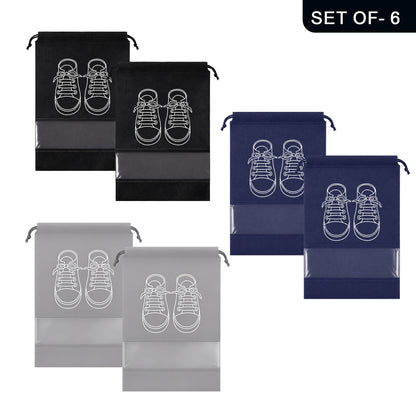 Prime Pick Shoe Travel Bag Set of 6 – Waterproof Dustproof Portable Shoe Organizer Pouches for Travel & Storage