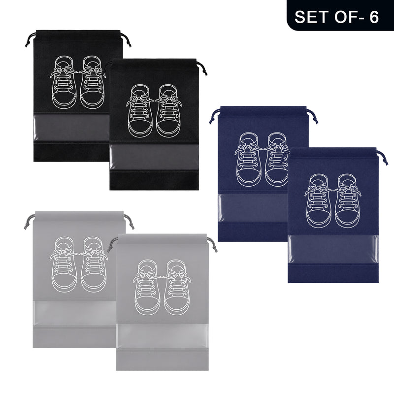 Prime Pick Shoe Travel Bag Set of 6 – Waterproof Dustproof Portable Shoe Organizer Pouches for Travel & Storage
