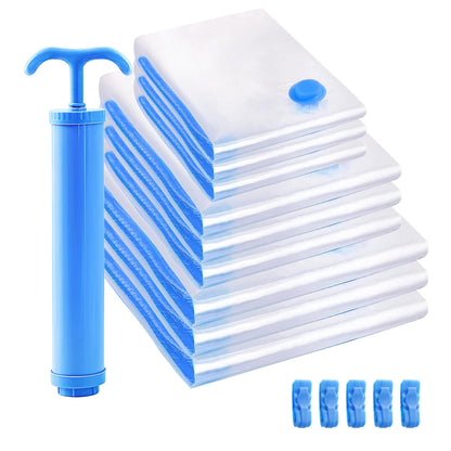 Prime Pick Vacuum Compression Storage Bags With Hand Pump Pack Of-9 3Medium+3Large+3Jumbo
