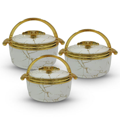 Prime Pick Premium Marble Finish Casserole Set of-3 (1.5L+2L+2.5L)