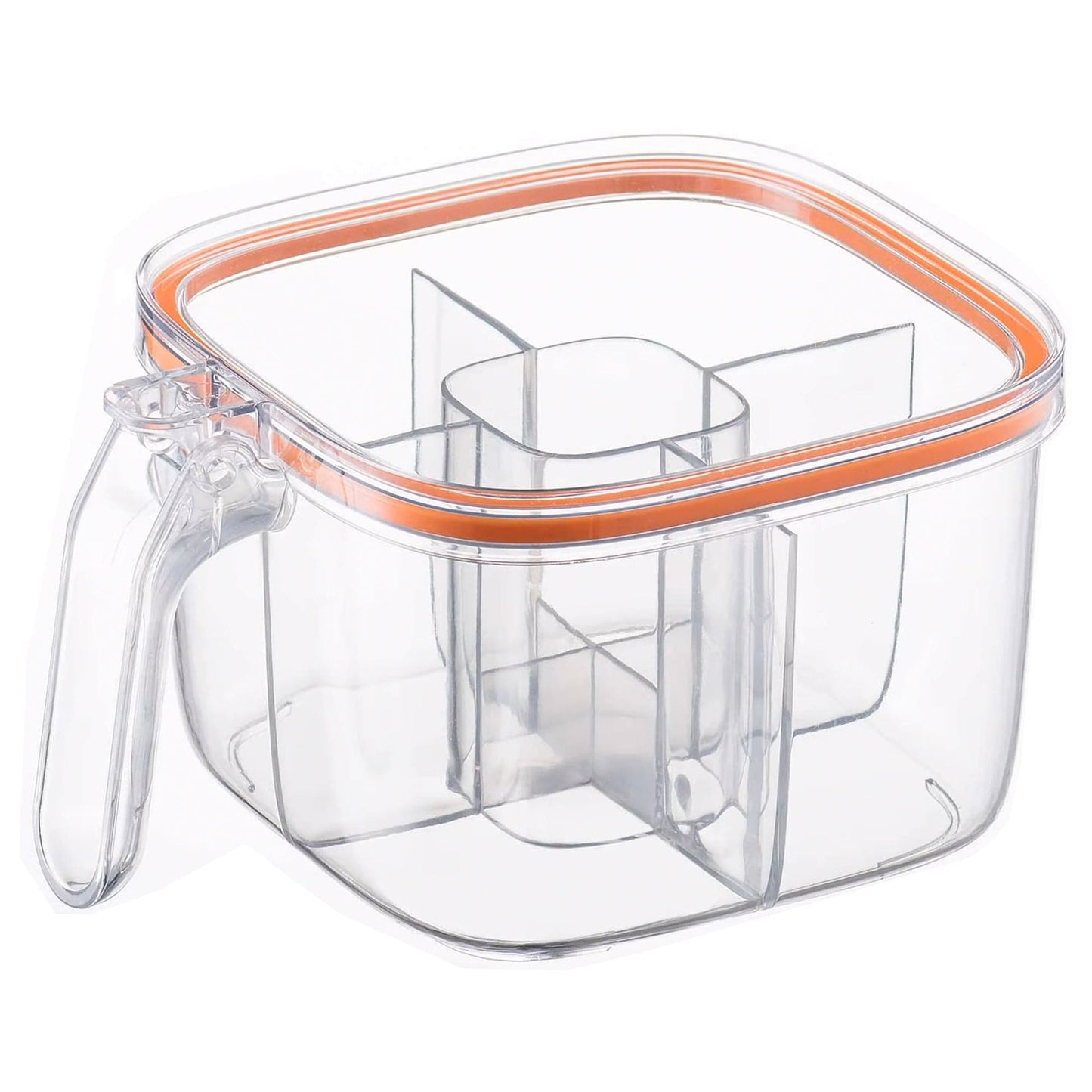 Prime Pick Multi-Grid Seasoning Box with Lid – Orange