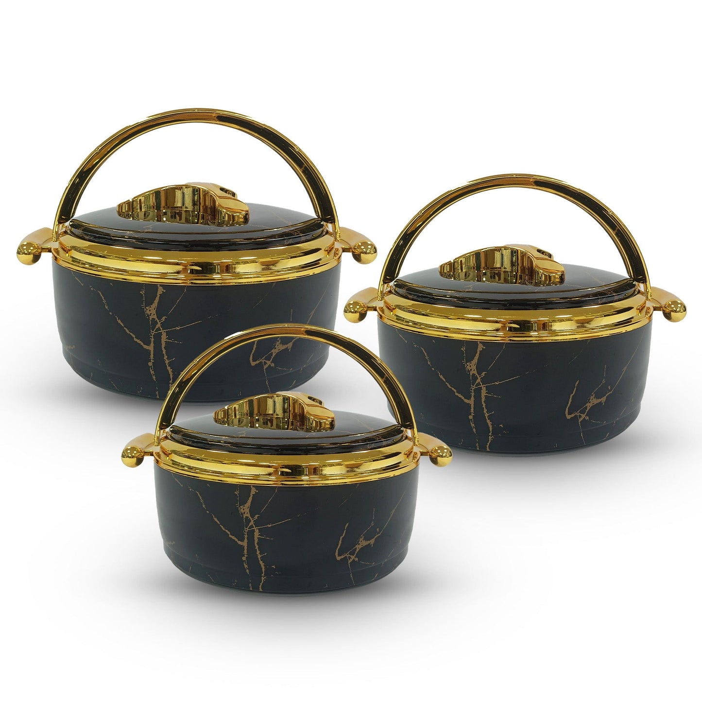 Prime Pick Premium Marble Finish Casserole Set of-3 (1.5L+2L+2.5L)