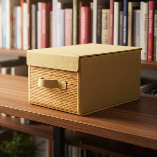 Foldable Bamboo Storage Box with Handle
