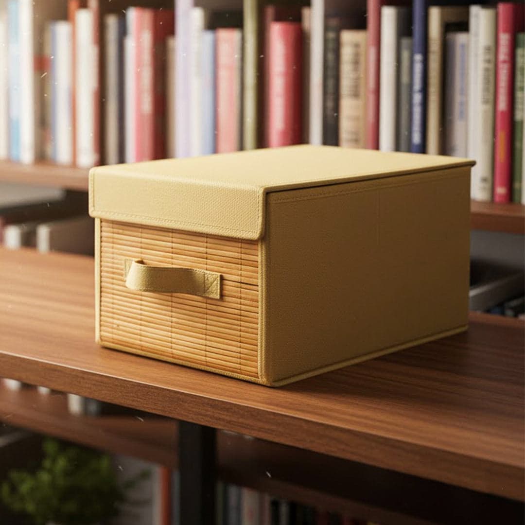 Foldable Bamboo Storage Box with Handle
