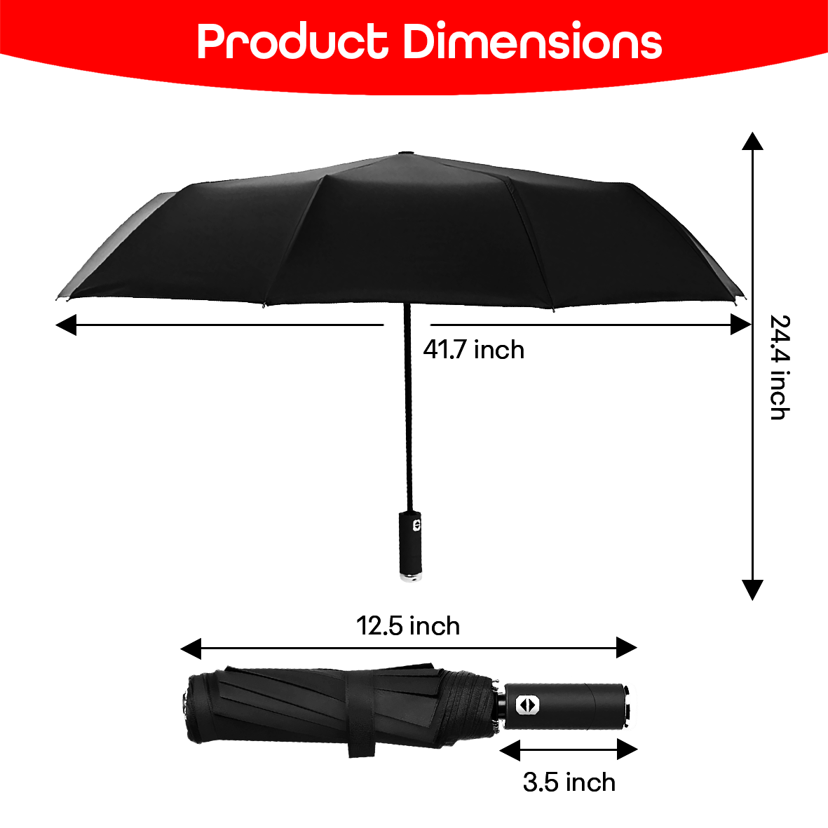 Prime Pick Compact Travel Umbrella With Torch