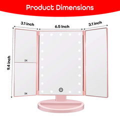 Prime Pick Trifold Vanity Mirror With 1X / 2X / 3X Magnification