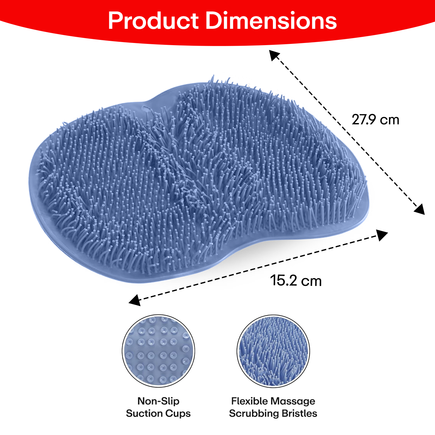 Prime Pick Shower Foot & Back Scrubber/Anti Slip Bathmat