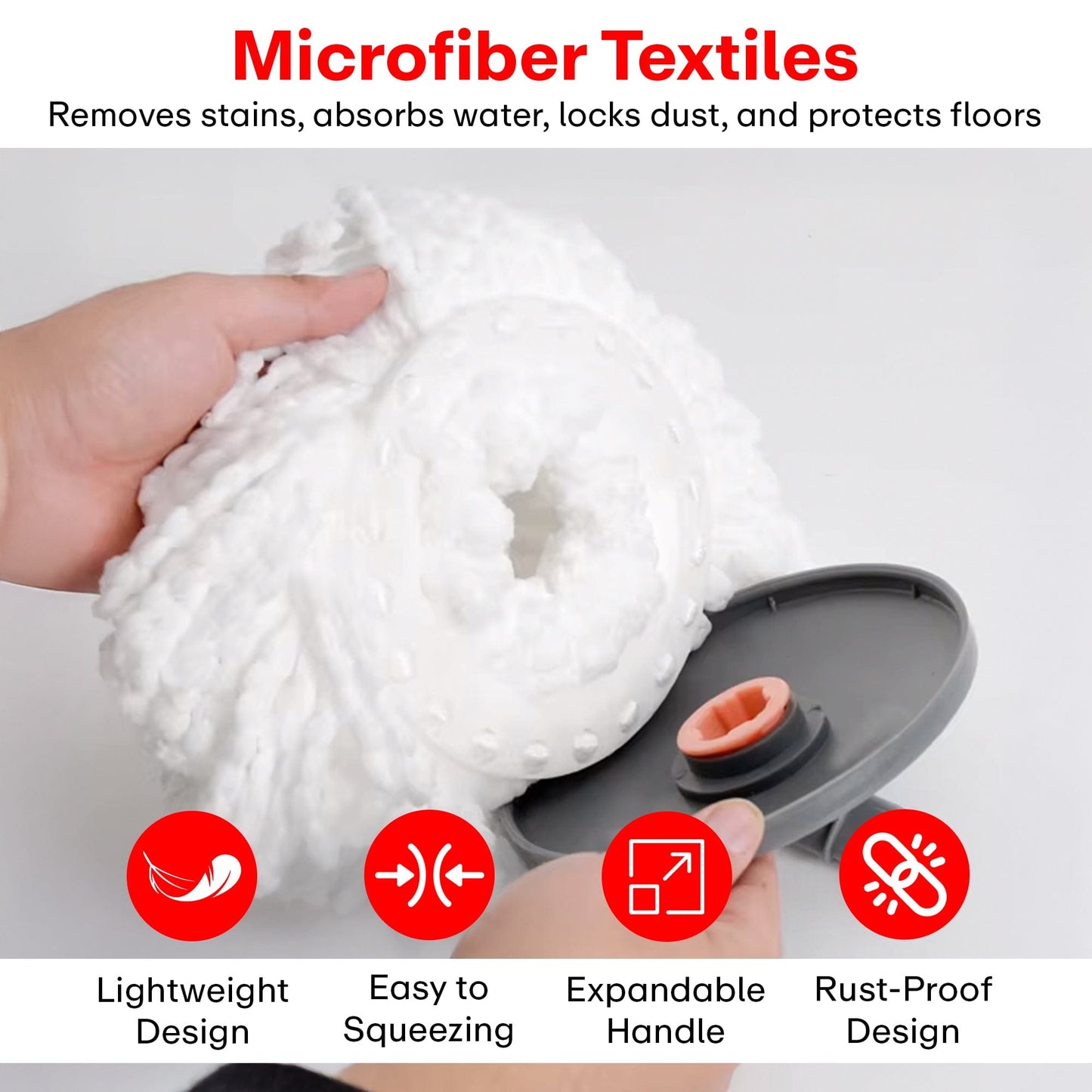 Prime Pick Spin Mop With Wheels Stainless Steel Basket