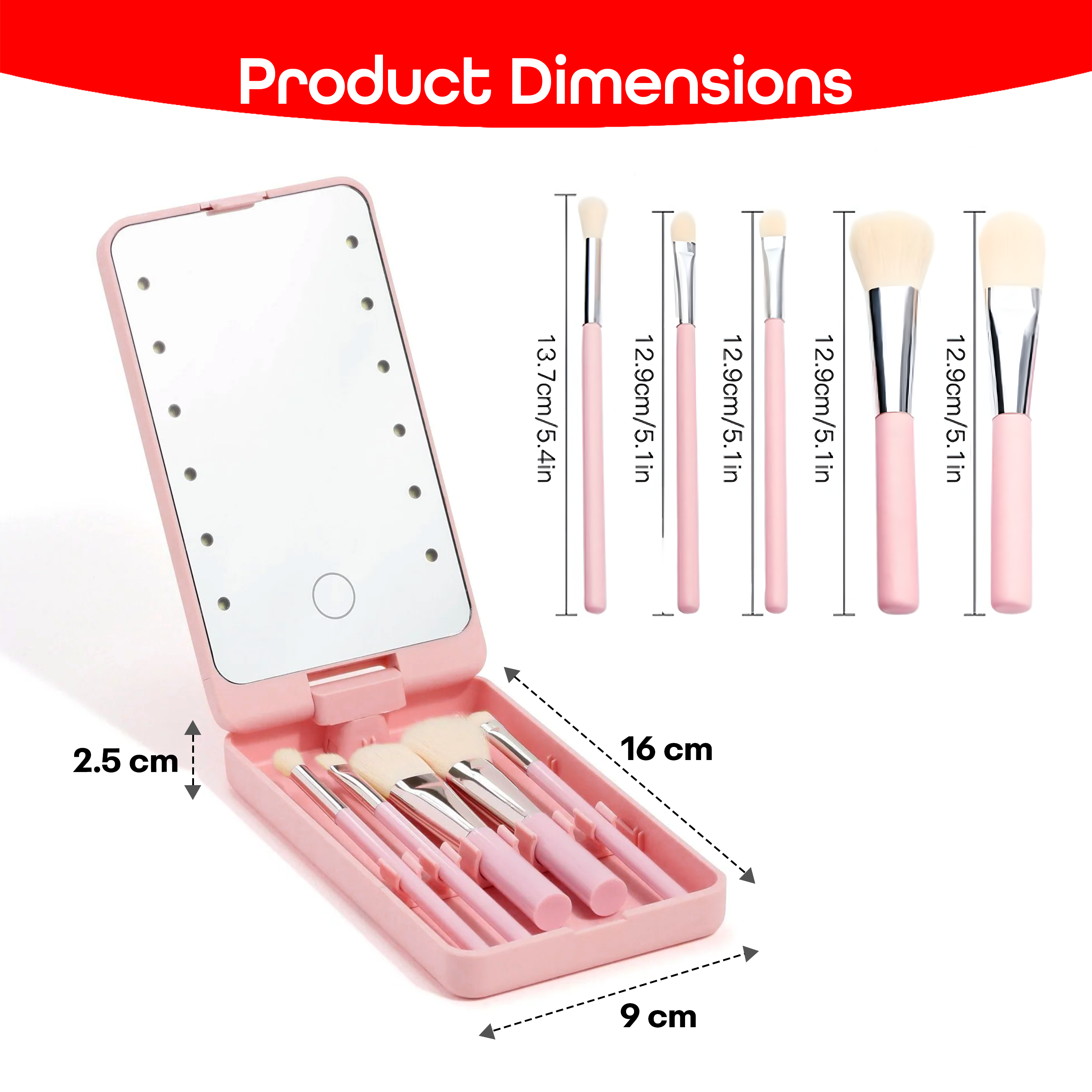 Prime Pick Led Portable Cosmetic Mirror