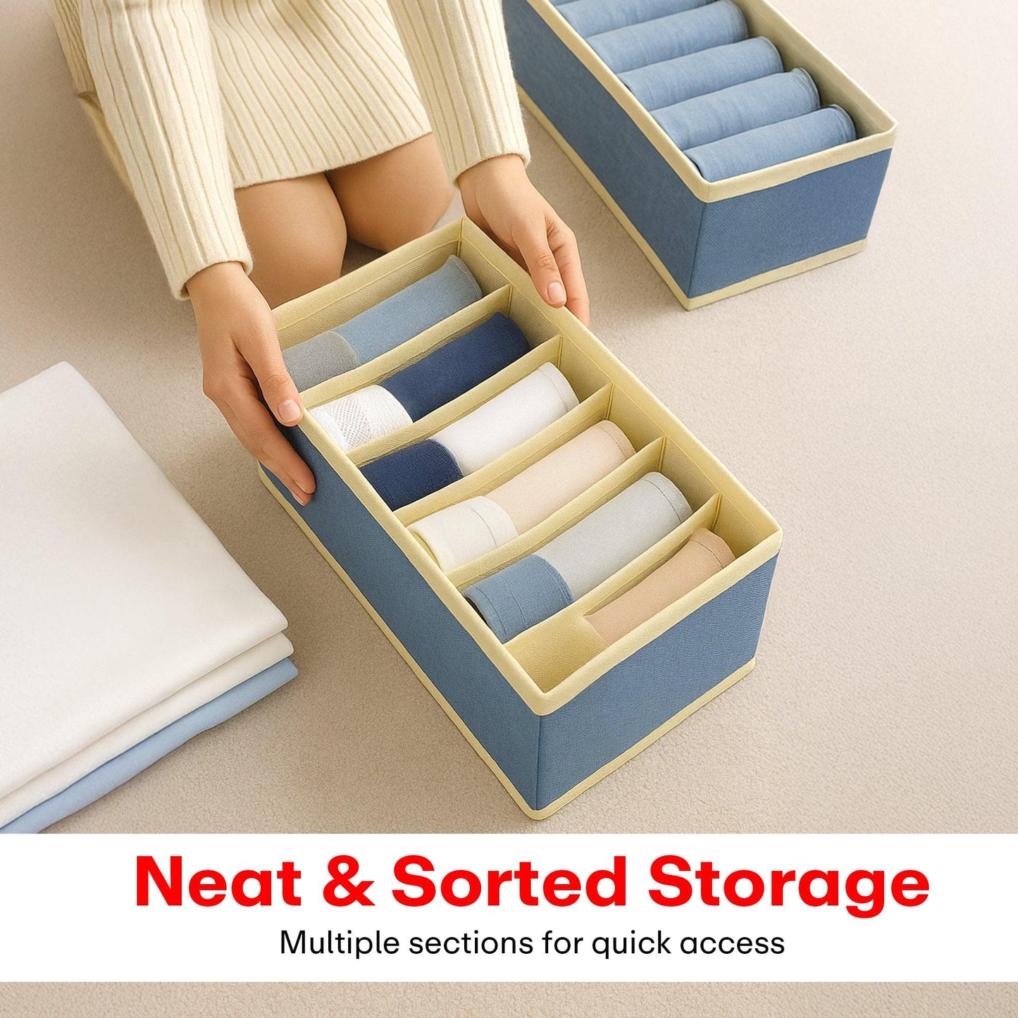 Prime Pick 6 Compartment Underwear Storage Box
