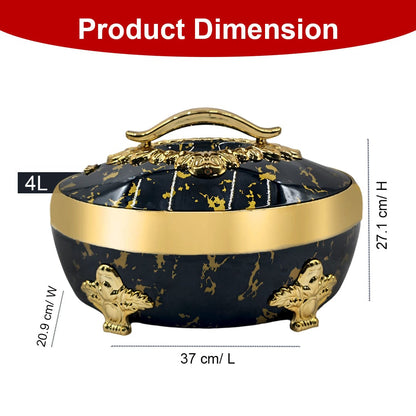Prime Pick Luxury Black & Gold Casserole 4L