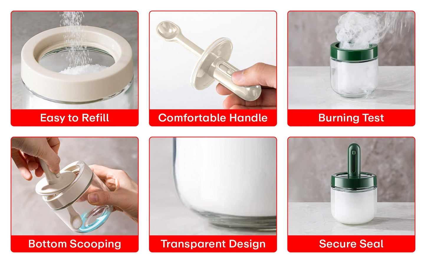 Prime Pick Flexible Spice Container – Set of 3, 300ml Each (Grey)