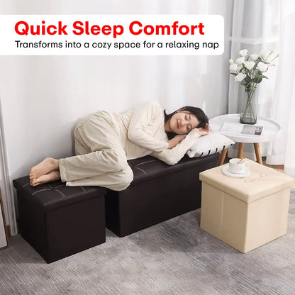 Prime Pick Leather Storage Stool