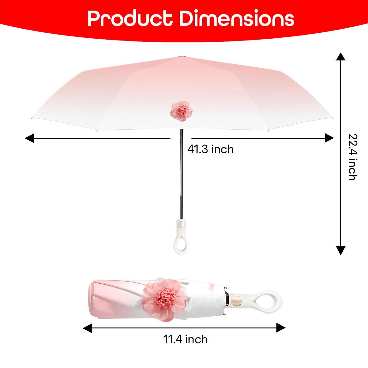 Prime Pick Mini Folding Umbrella With Flower designed