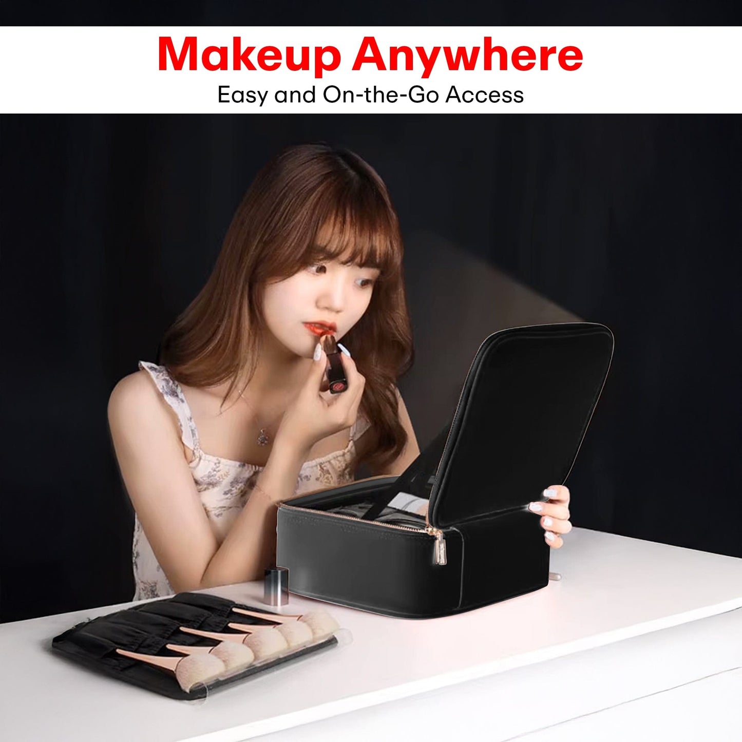 Prime Pick Makeup Storage Box With Mirror