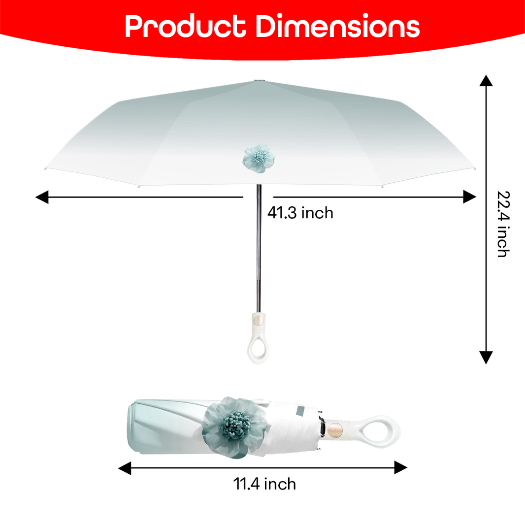 PRIME PICK Mini Folding Umbrella With Flower, designed For all weather conditions with Good, material, UV Protection Innovative, Windproof Technology Pocket Umbrella for Men and Women