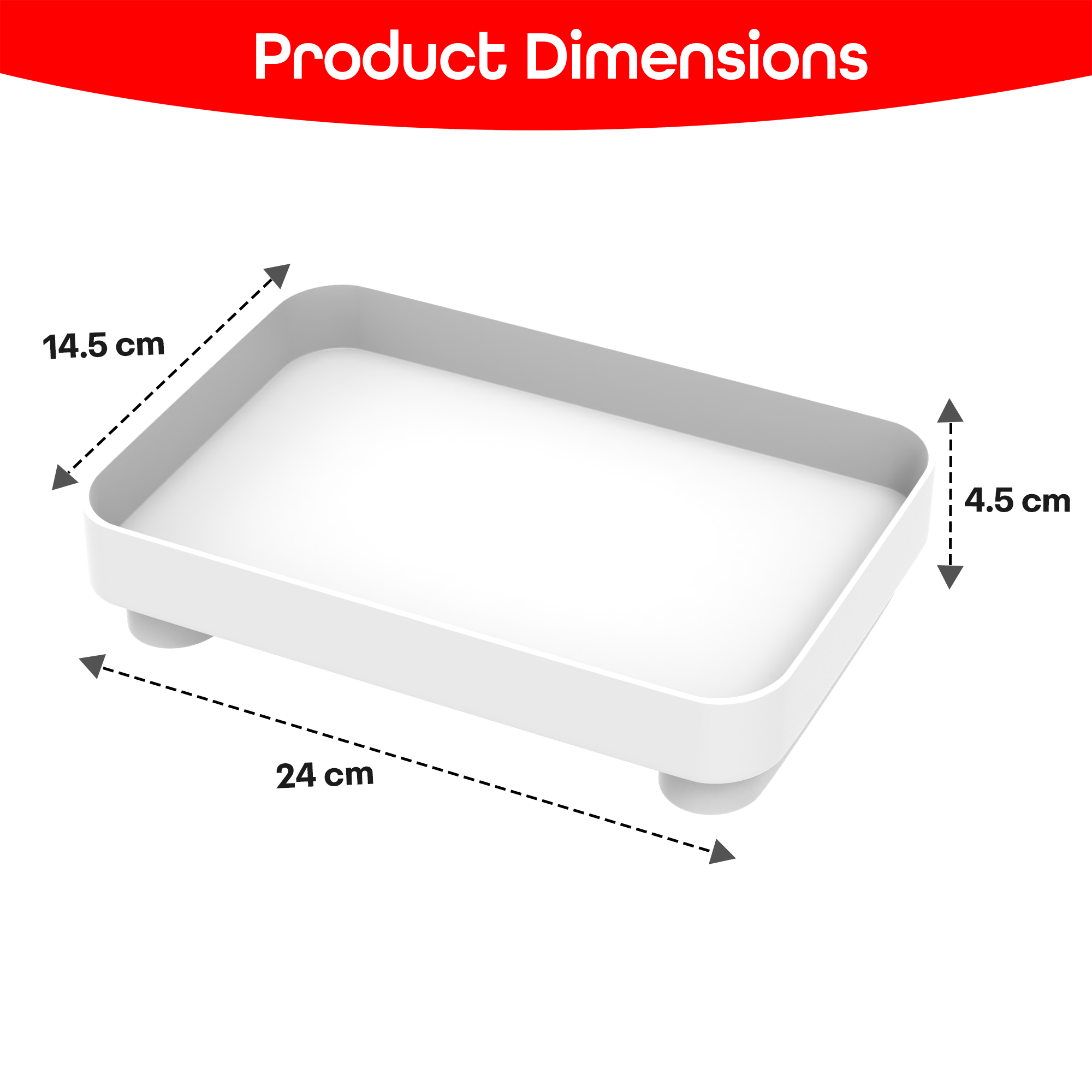 Prime Pick Rectangular Storage Tray (White)