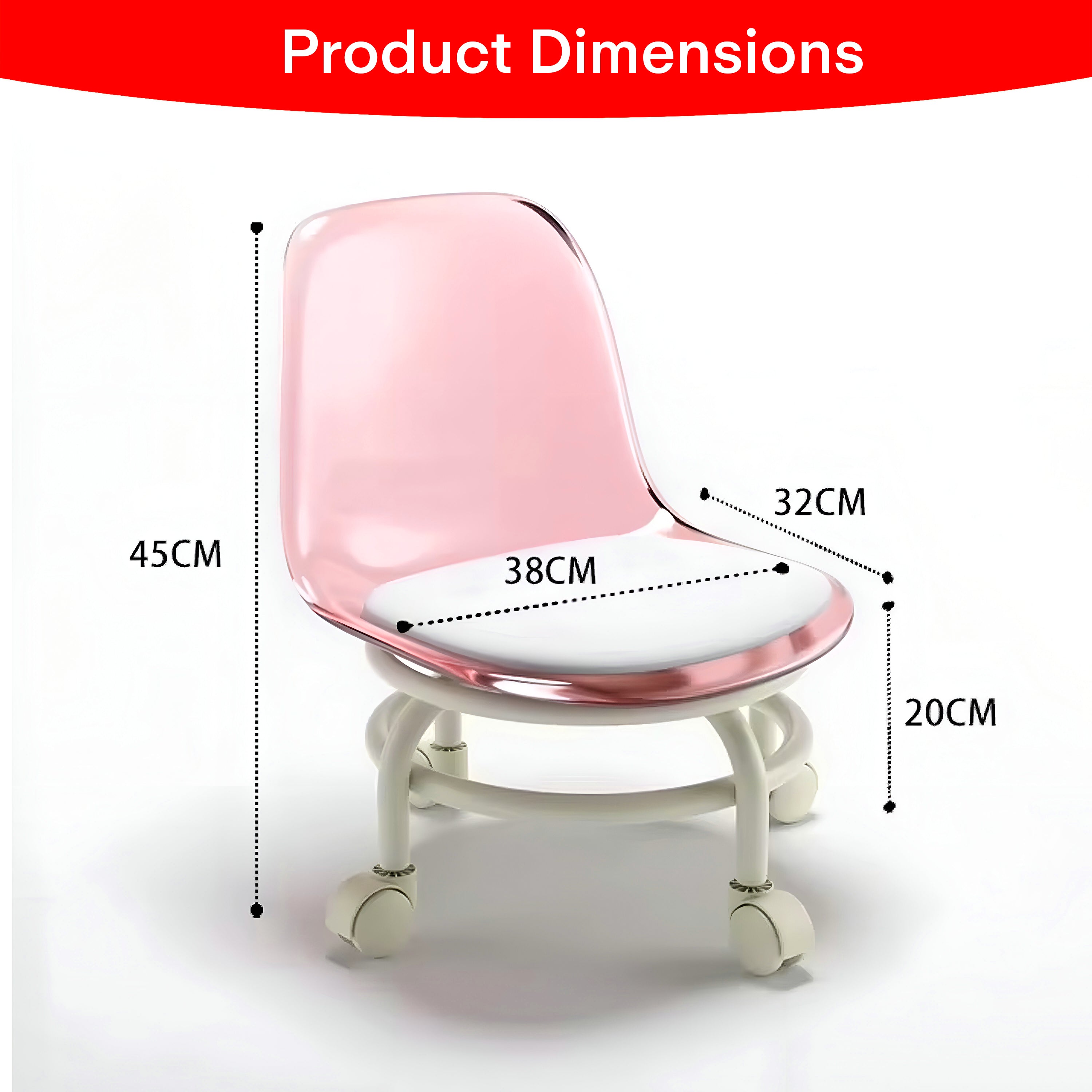 Prime Pick Acrylic 360° Rotatable Transparent Chair For Kids