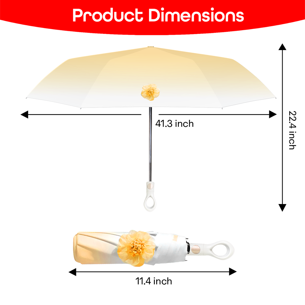 PRIME PICK Mini Folding Umbrella With Flower, designed For all weather conditions with Good, material, UV Protection Innovative, Windproof Technology Pocket Umbrella for Men and Women