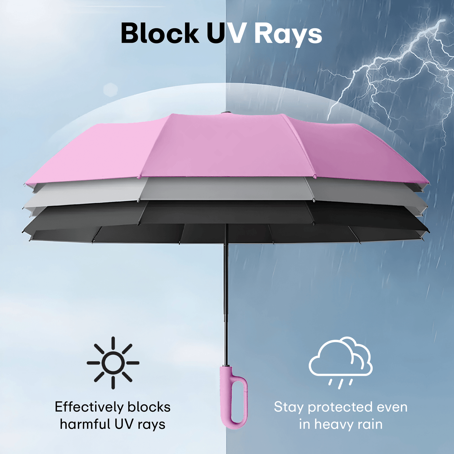 Prime Pick Compact Travel Umbrella With Reflective Strip