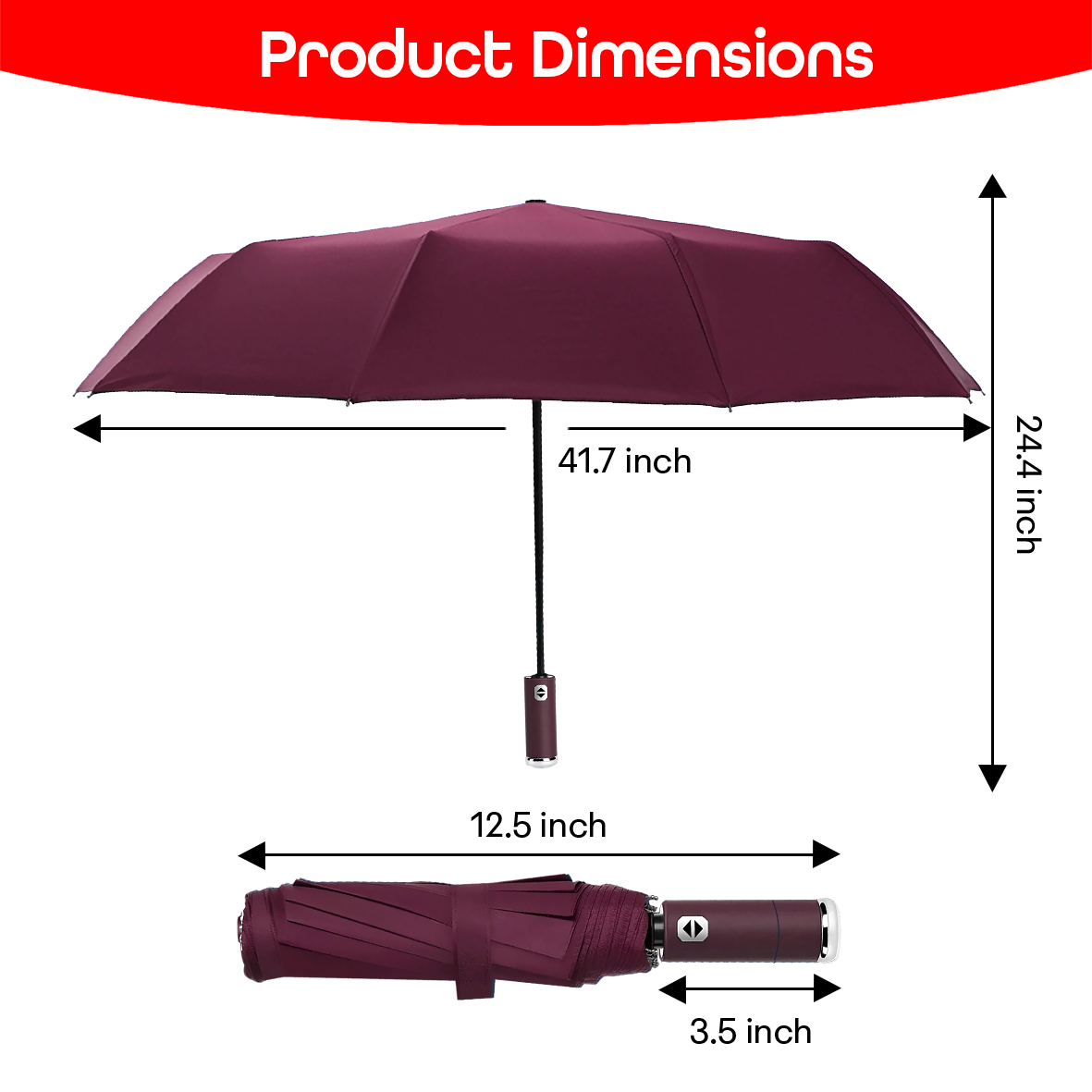 Prime Pick Compact Travel Umbrella With Torch