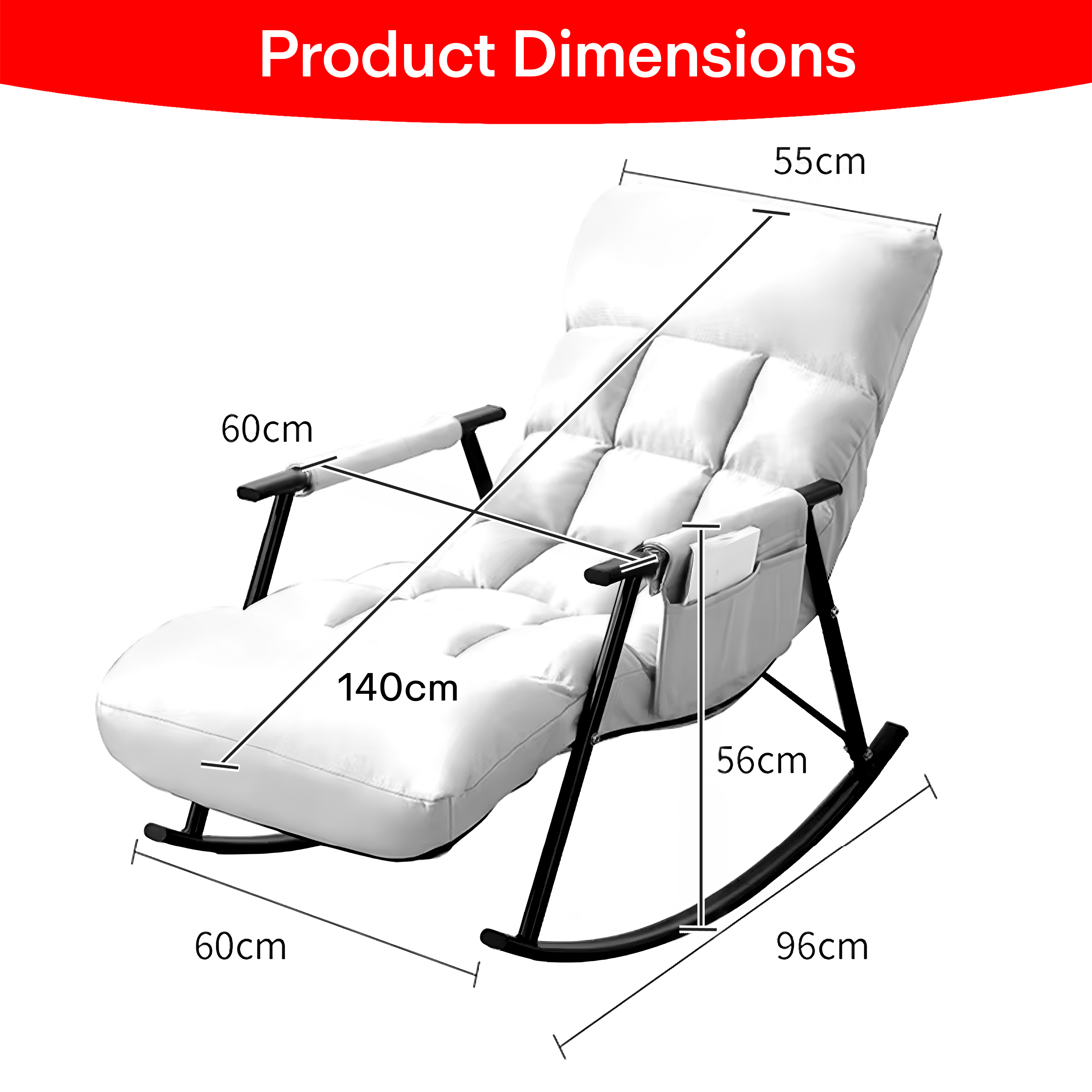 Prime Pick Stainless Steel Recliner Rocking Chair