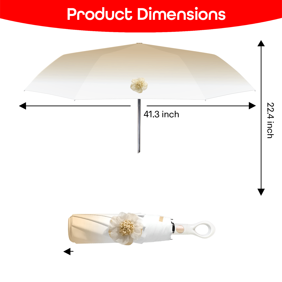 Prime Pick Mini Folding Umbrella With Flower designed