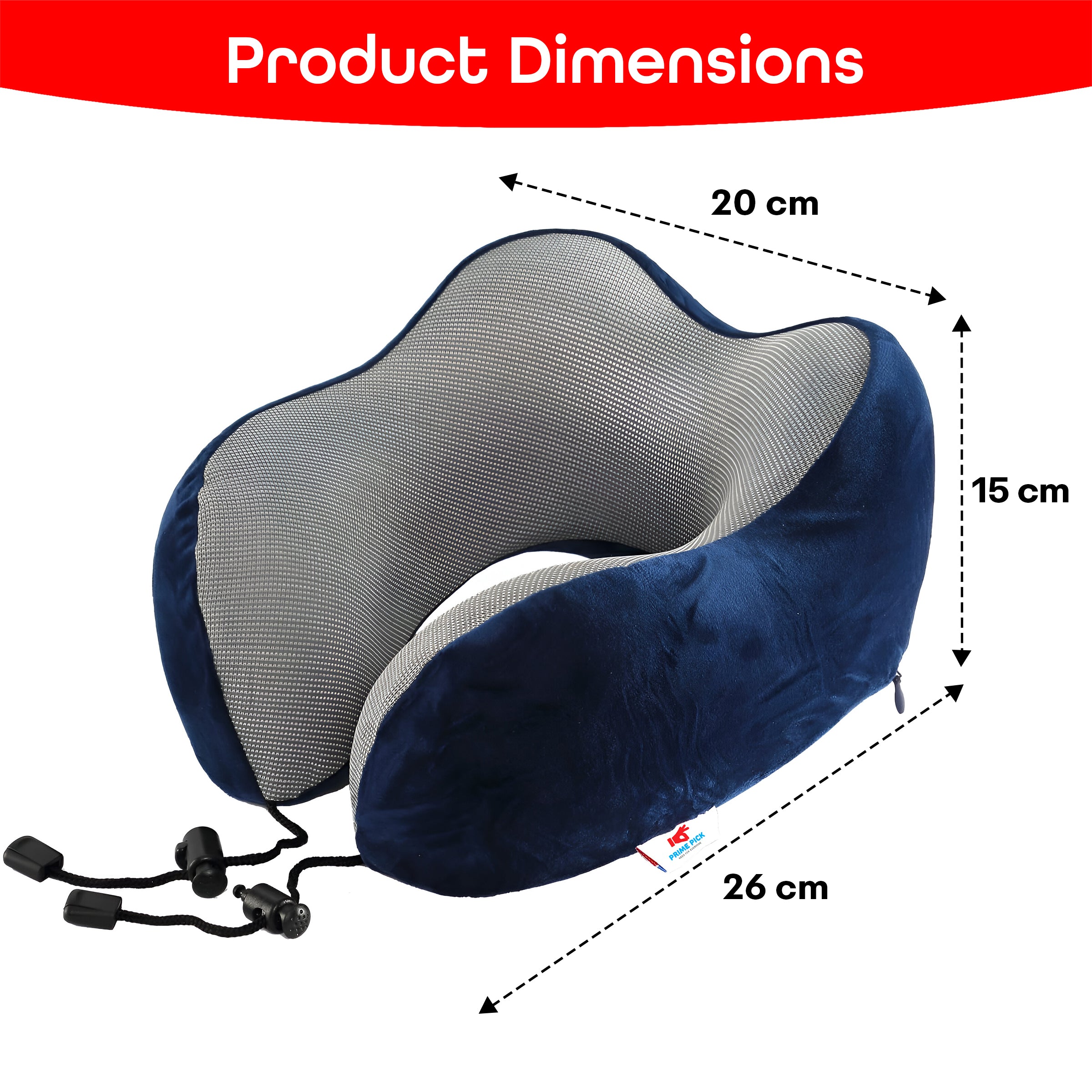 Prime Pick Extra Soft Memory Foam Travel Neck Pillow