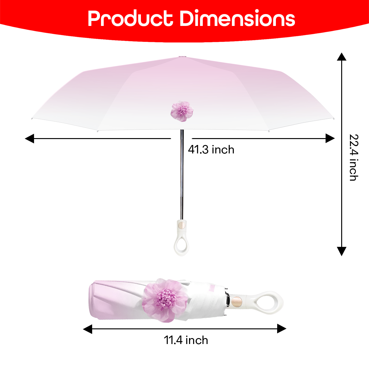 Prime Pick Mini Folding Umbrella With Flower designed