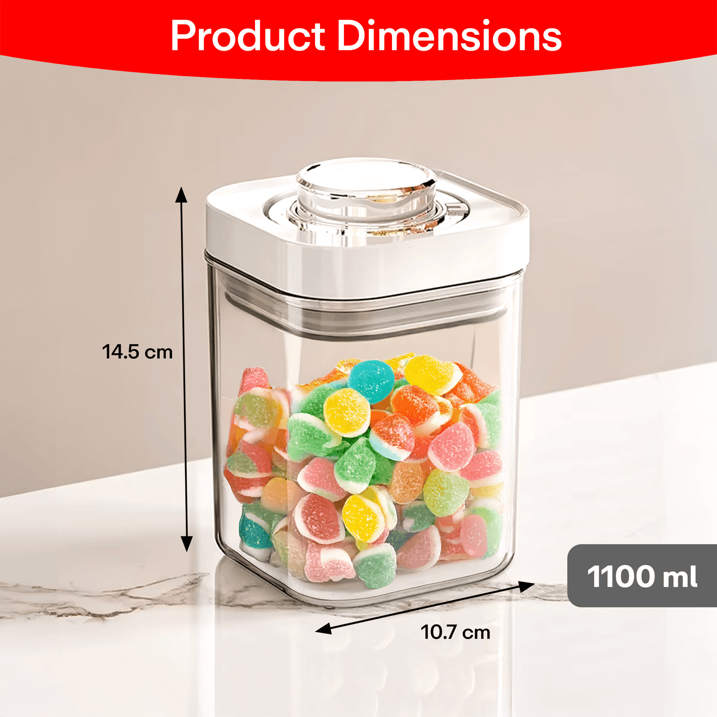 Prime Pick Air Tight Container For Kitchen Storage Set, Kitchen Accessories Items, kitchen Organizer Items And Storage (1100 Ml (Set of 1))