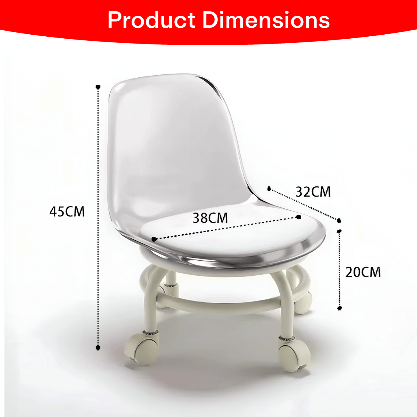Prime Pick Acrylic 360° Rotatable Transparent Chair For Kids