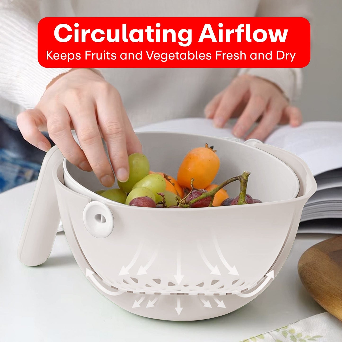 Prime Pick Vegetable/Fruit/Rice Wash Drain Basket – 2000ml