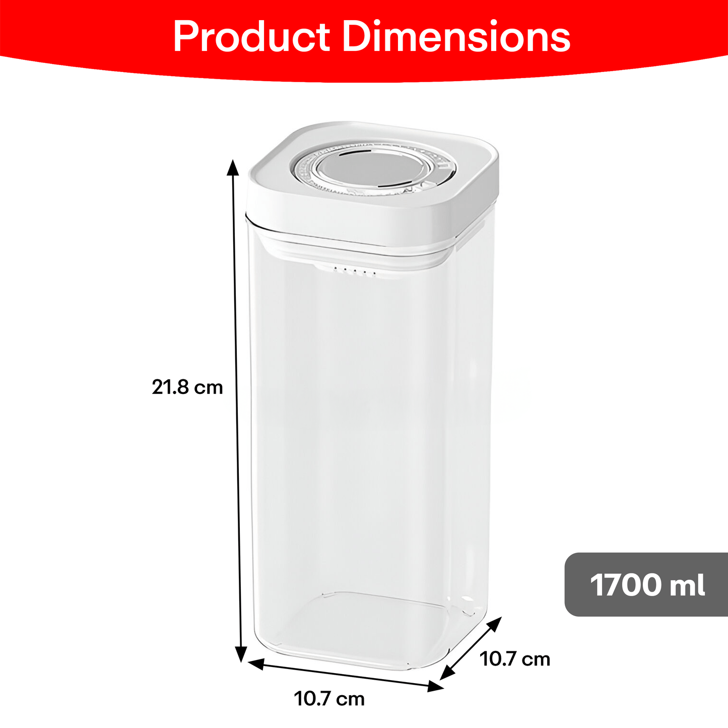 Prime Pick Air Tight Container For Kitchen Storage (1700 ML)