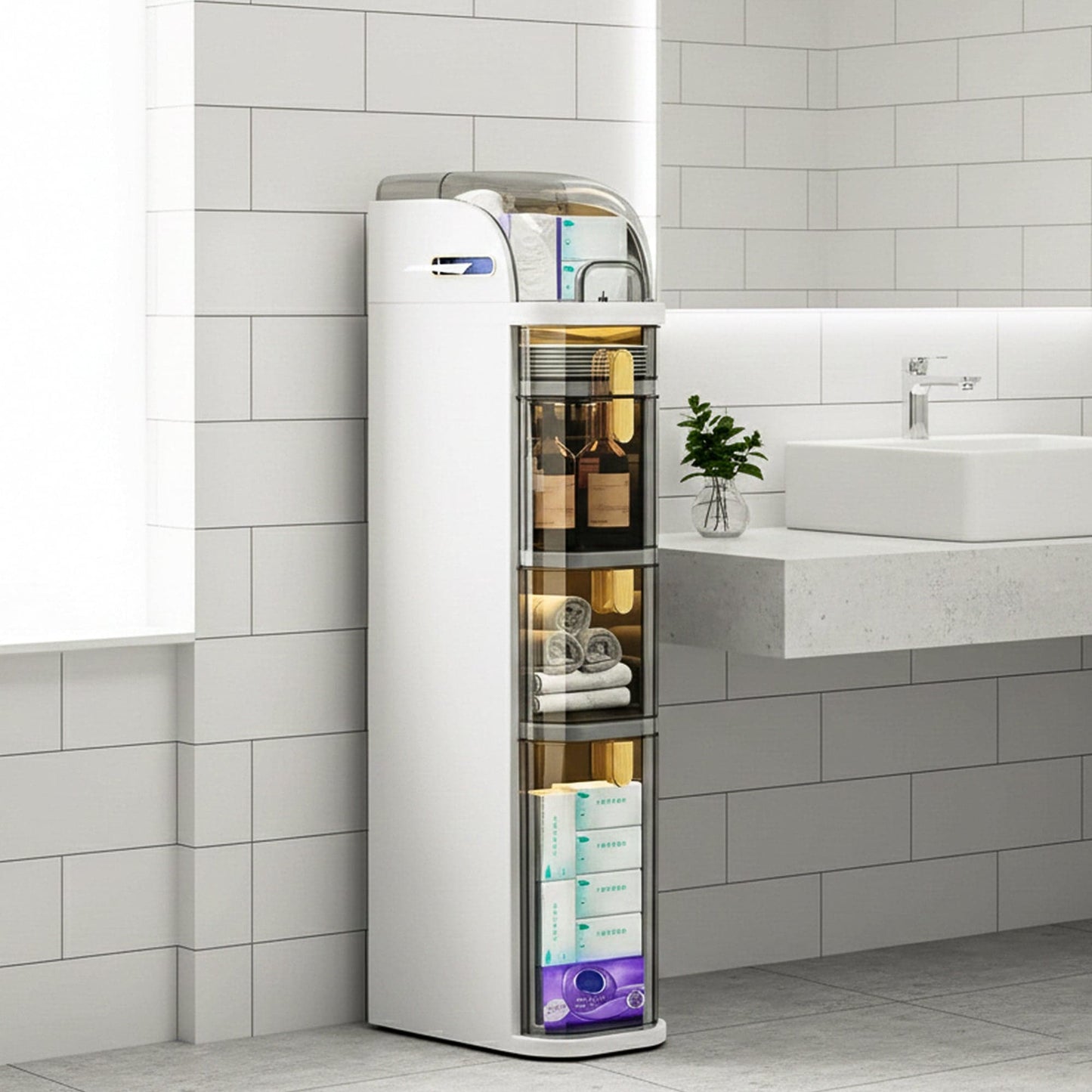 Prime Pick 4-Tiers Slim Bathroom Storage Organizer