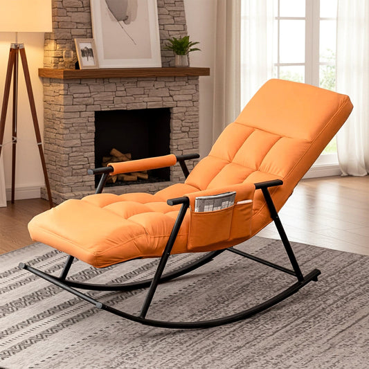 Prime Pick Stainless Steel Recliner Rocking Chair