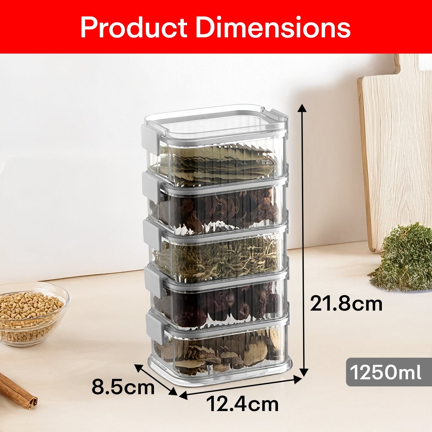 Prime Pick Stackable Food Container – 1250ml